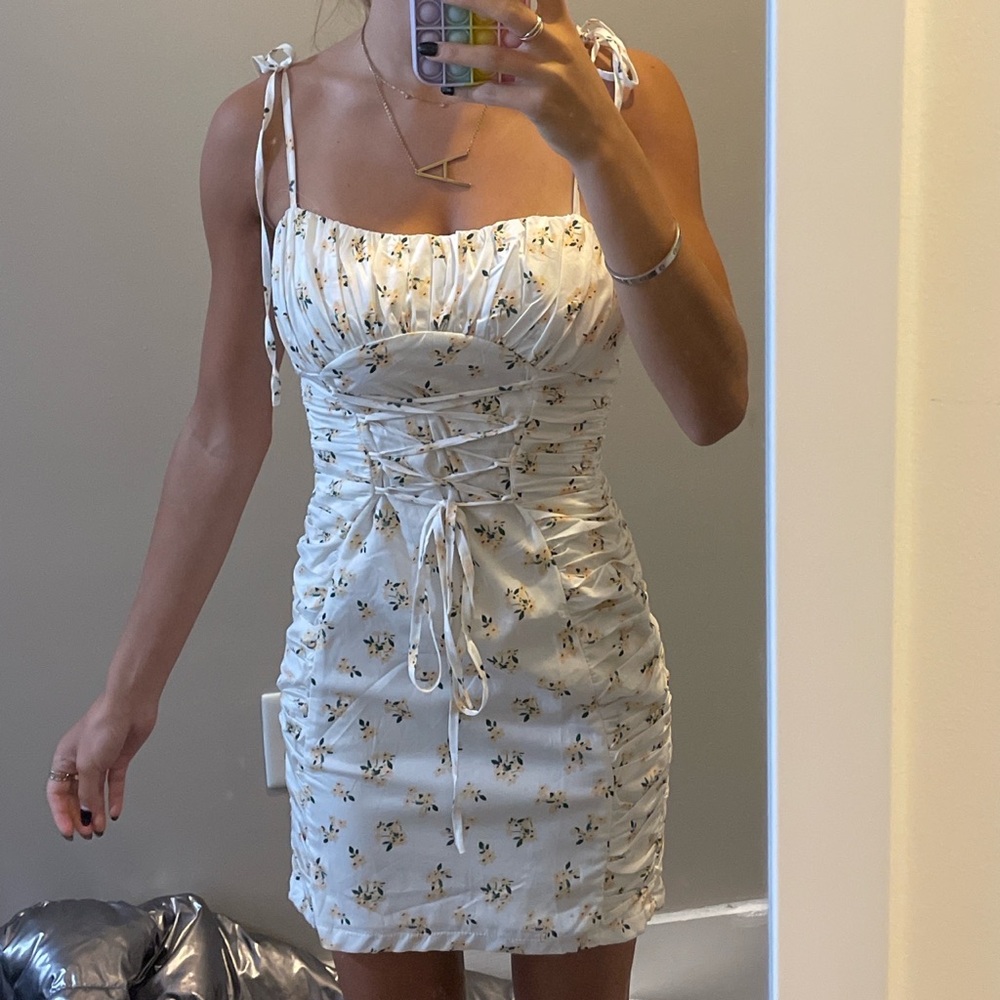 Princess Polly flower patterned corset mini dress. Never worn.